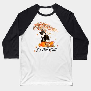 Cute Black Cat Lovers Thanksgiving Halloween Baseball T-Shirt